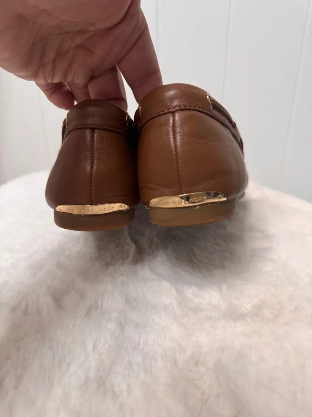 Michael Kors Brown Leather Moccasin Loafers